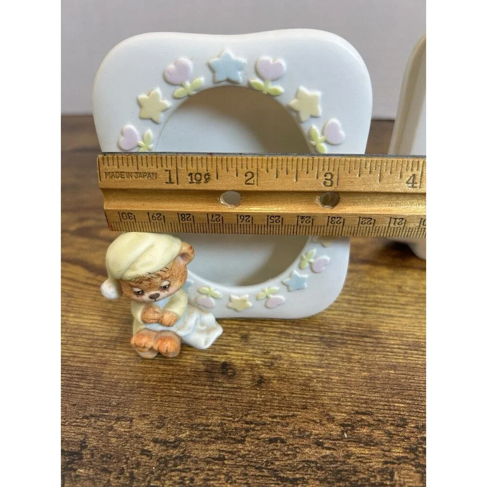 Vintage Enesco Morehead Teddy Beddy Bear Lil Fur Bunting Baby Photo Frames Set 2